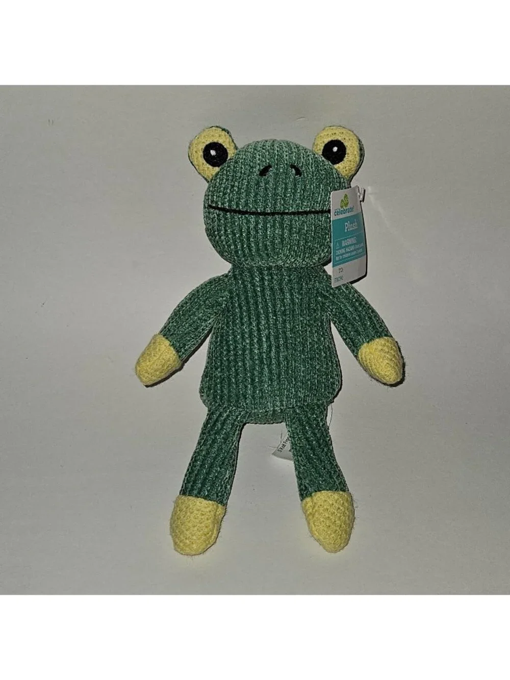 Frog Knit Plush Green Yellow 10